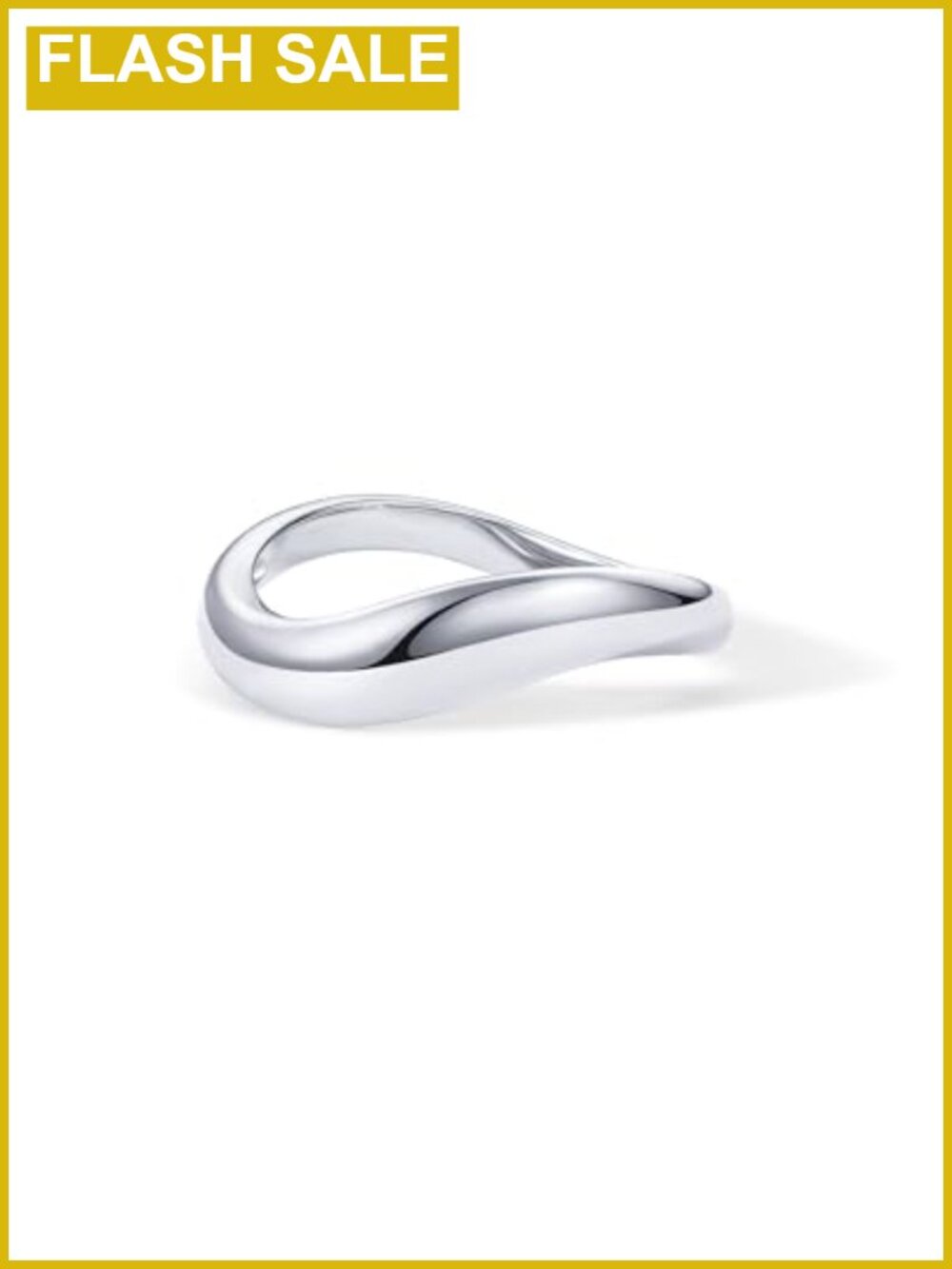 Wavy Stackable Ring 14K Gold Plated Women's Twist Band Rhodium